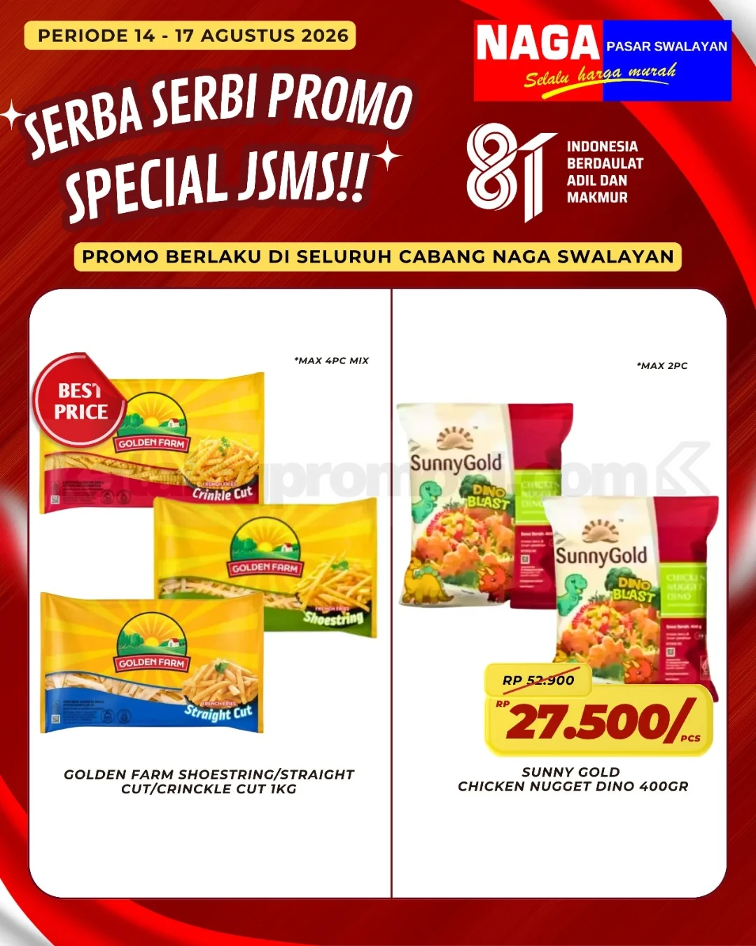 Promo JSM Naga Swalayan Weekend 14-17 Agustus 2026