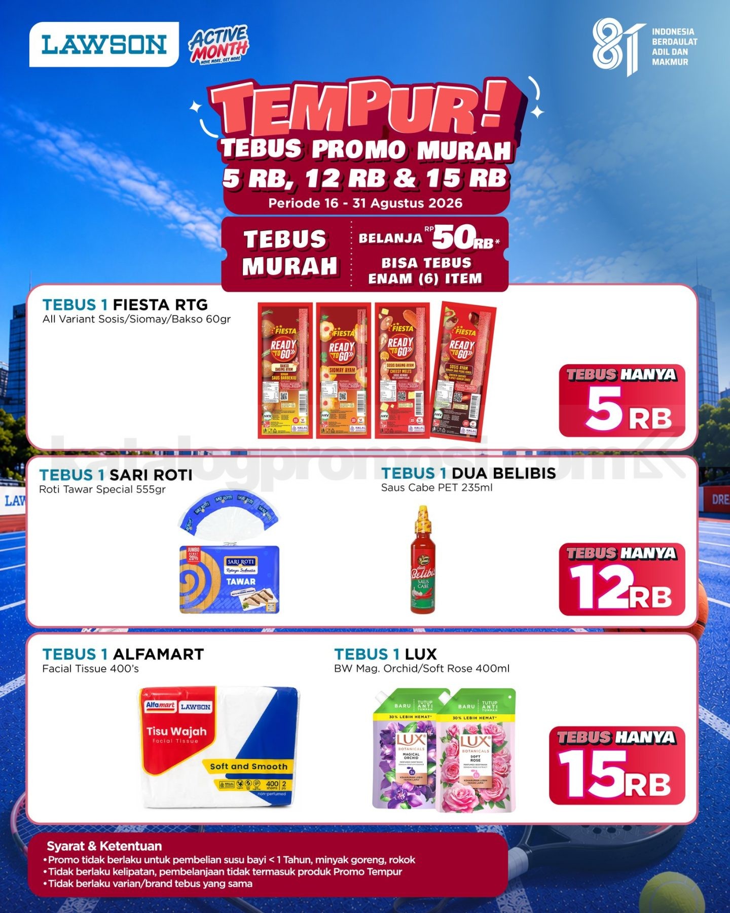 Promo Lawson Tempur Tebus Murah Mulai Rp. 5.000 Promo Lawson Tempur Tebus Murah Mulai Rp. 5.000 dengan pilihan produk tebus murah.