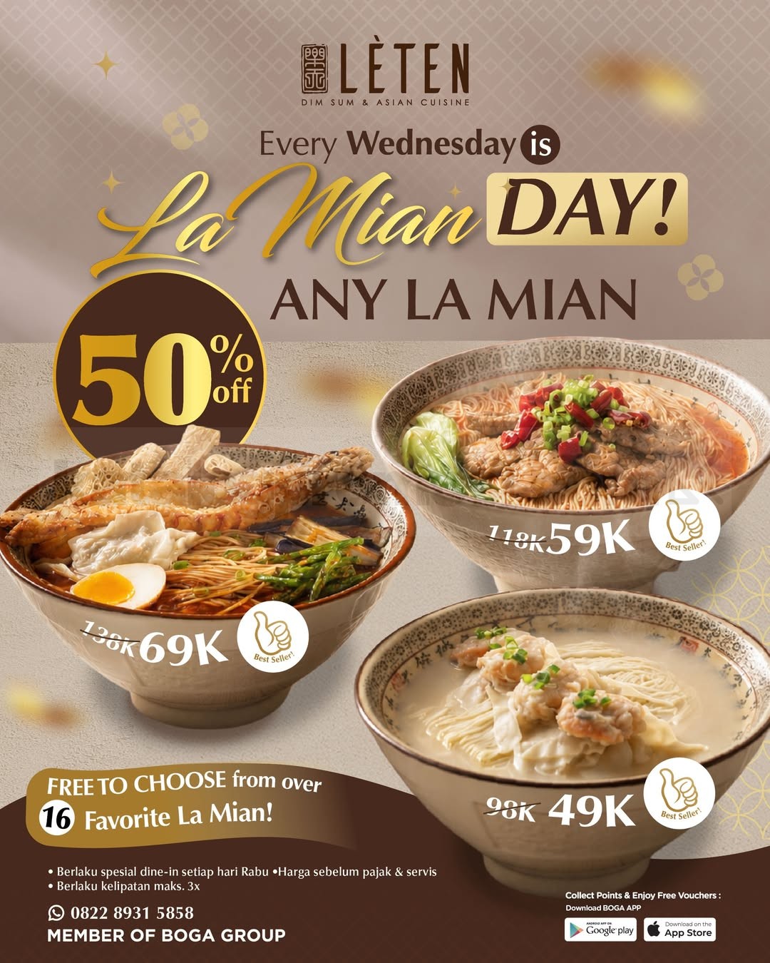 Promo Lèten Paradise Dynasty La Mian Day Diskon 50% Promo Lèten Paradise Dynasty La Mian Day Diskon 50% setiap Rabu