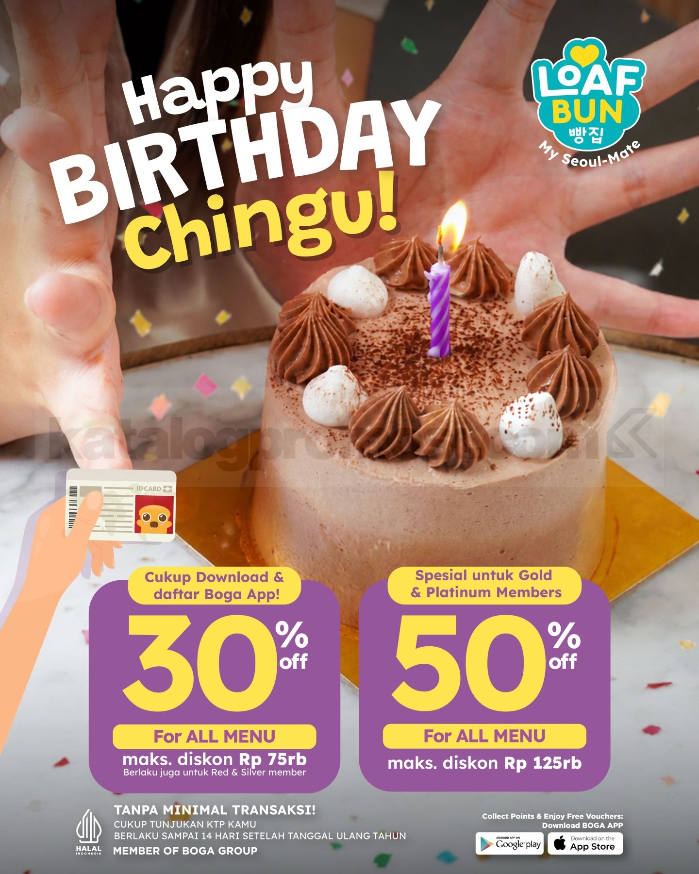 Promo Loaf Bun Birthday Treats Diskon hingga 50% Promo Loaf Bun Birthday Treats diskon hingga 50% untuk member yang ulang tahun di September