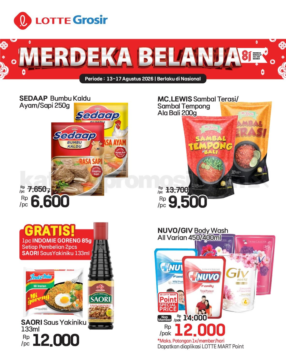 Promo LOTTE GROSIR HITS AKHIR PEKAN 13-17 Agustus 2026