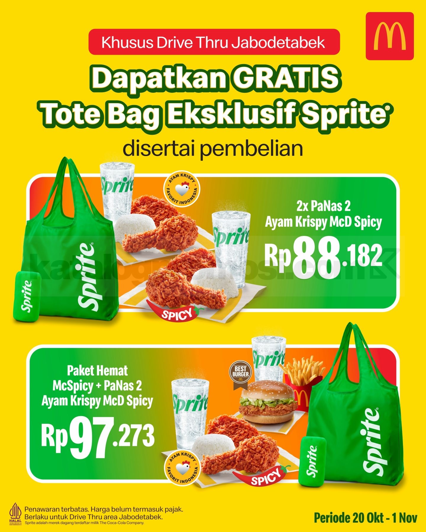 Promo McDonald's Drive Thru Gratis Tote Bag Sprite