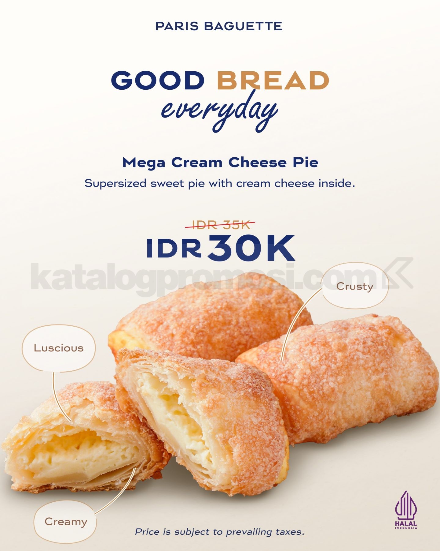 Promo Paris Baguette Mega Cream Cheese Pie Cuma Rp30.000