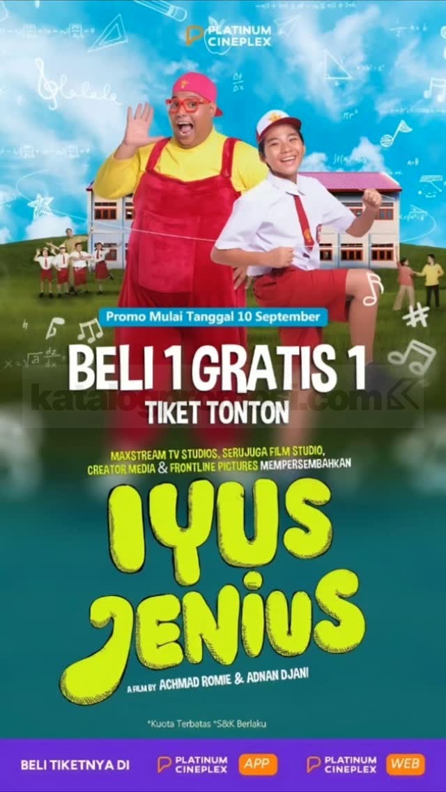 Promo Platinum Cineplex Beli 1 Gratis 1 Tiket Iyus Jenius