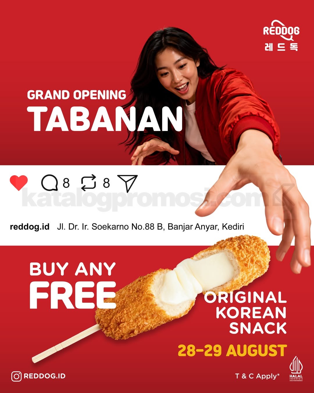 Promo REDDOG Grand Opening Tabanan Free Korean Snack Promo REDDOG Grand Opening Tabanan Free Korean Snack 28-29 Agustus 2026 di Tabanan Bali