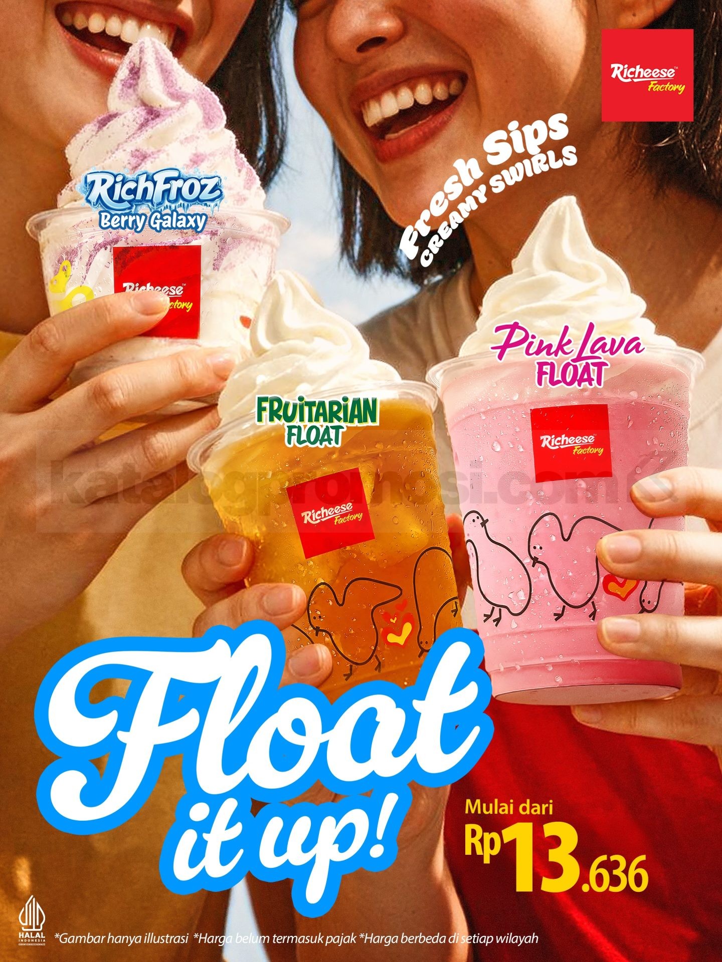 Promo Richeese Factory Float it Up Series Mulai Rp13.636 Promo Richeese Factory Float it Up Series mulai Rp13.636 dengan pilihan RichFroz Berry Galaxy, Fruitarian Float, dan Pink Lava Float.