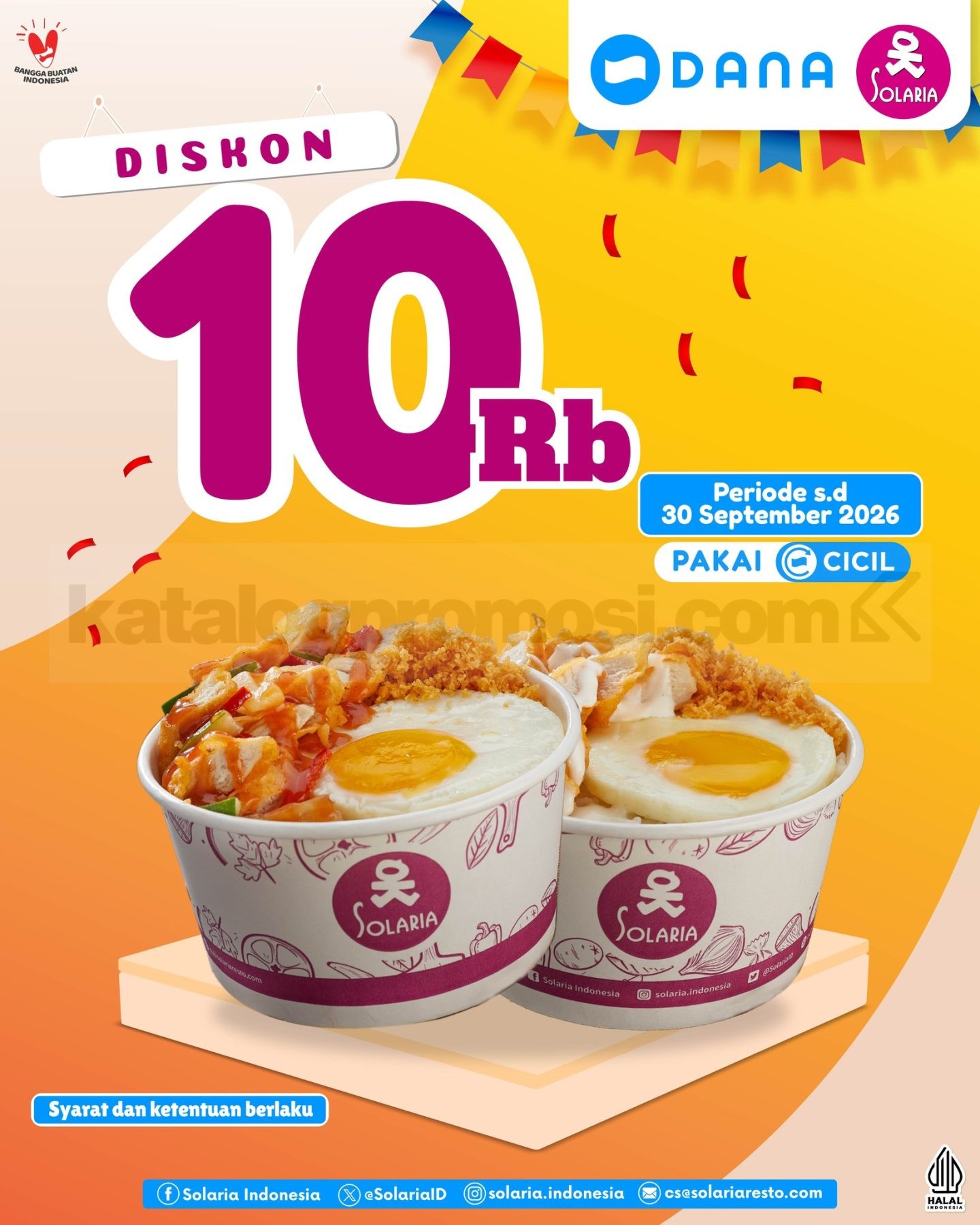 Promo Solaria DANA Cicil Diskon Rp10.000 Promo Solaria DANA Cicil diskon Rp10.000 dengan minimal transaksi Rp50.000