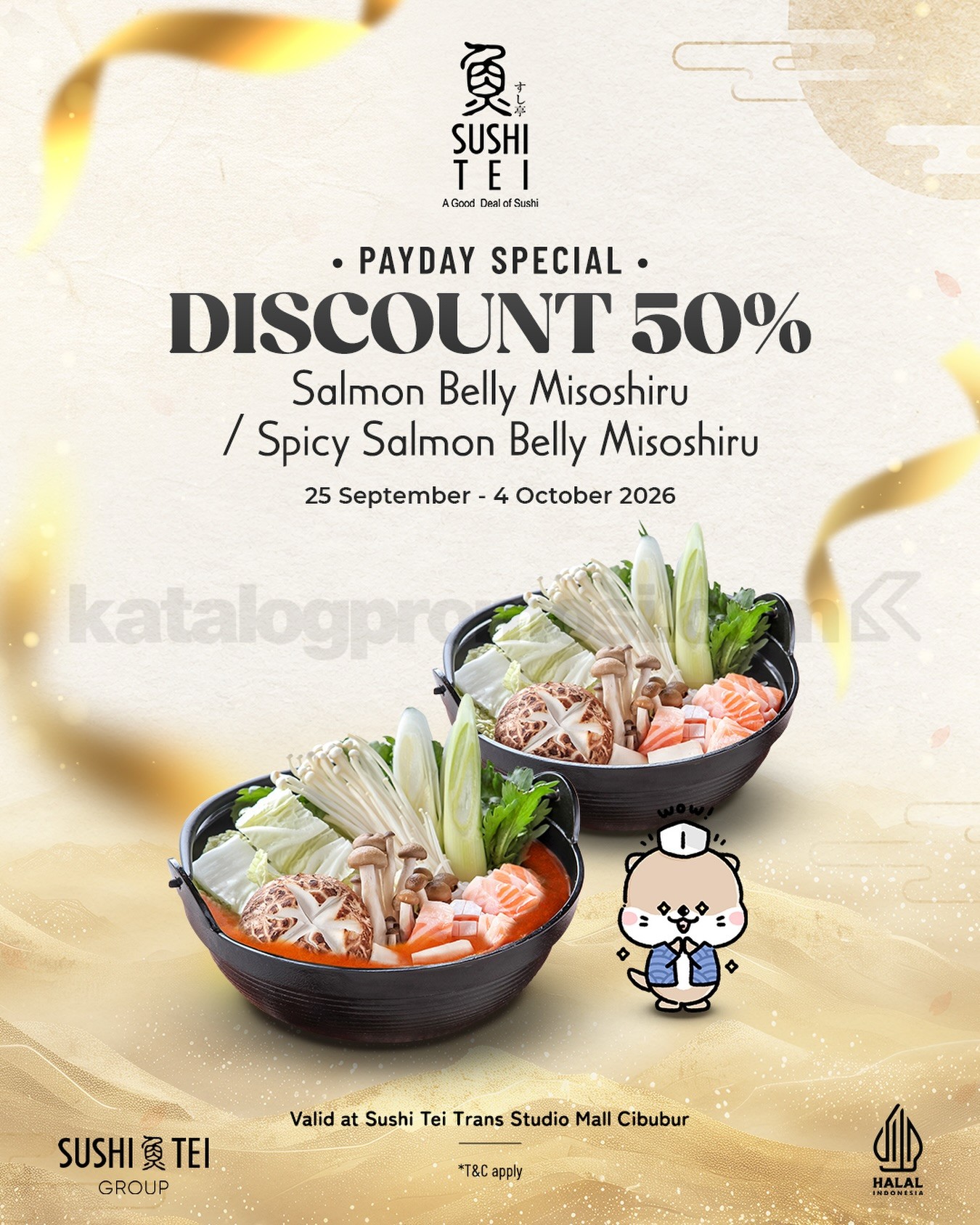 Promo Sushi Tei Payday Diskon 50% Salmon Belly Misoshiru Promo Sushi Tei Payday diskon 50% Salmon Belly Misoshiru dan Spicy Salmon Belly Misoshiru