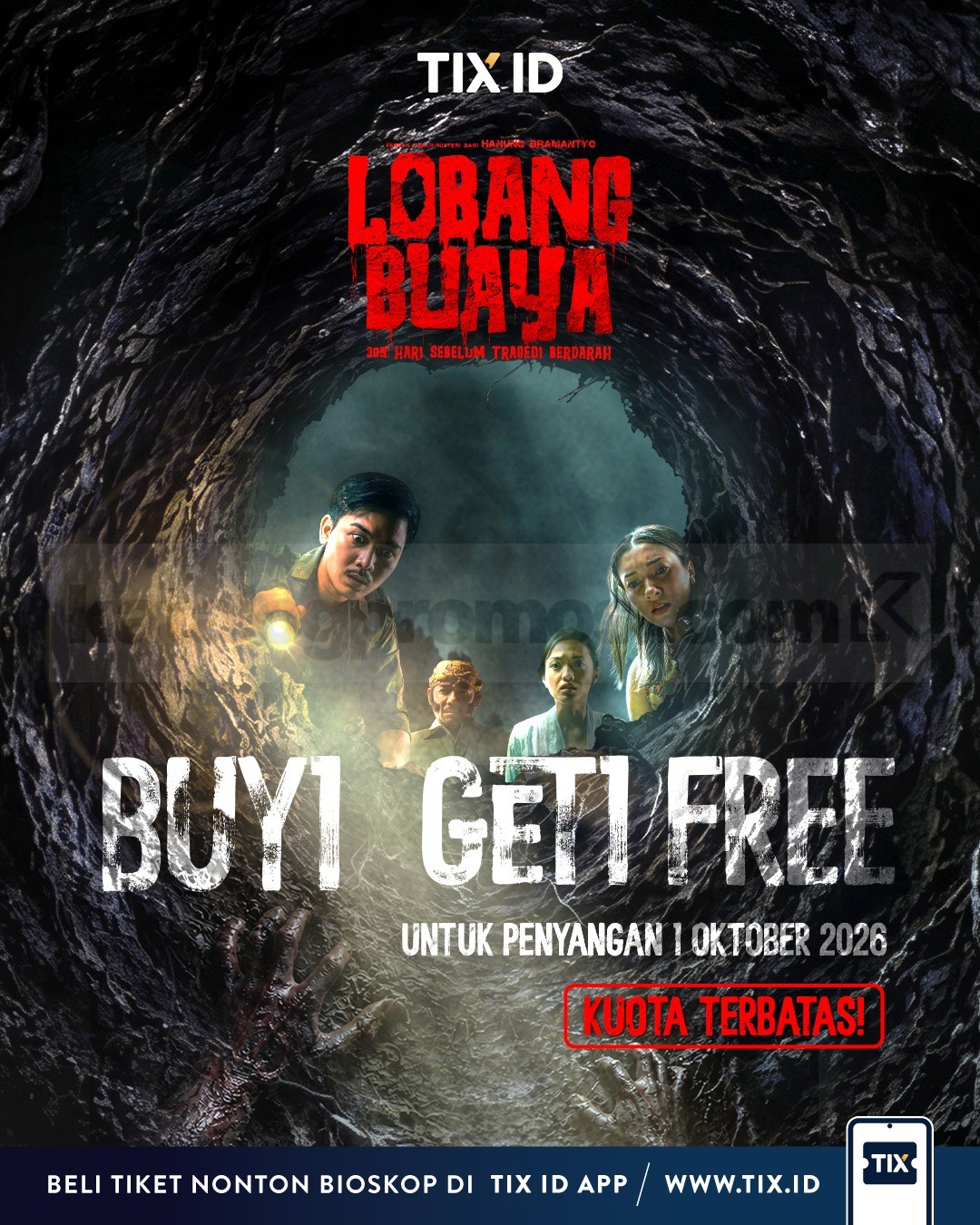 Promo TIX ID Beli 1 Gratis 1 Tiket Lobang Buaya Promo TIX ID Beli 1 Gratis 1 Tiket Lobang Buaya mulai 1 Oktober 2026