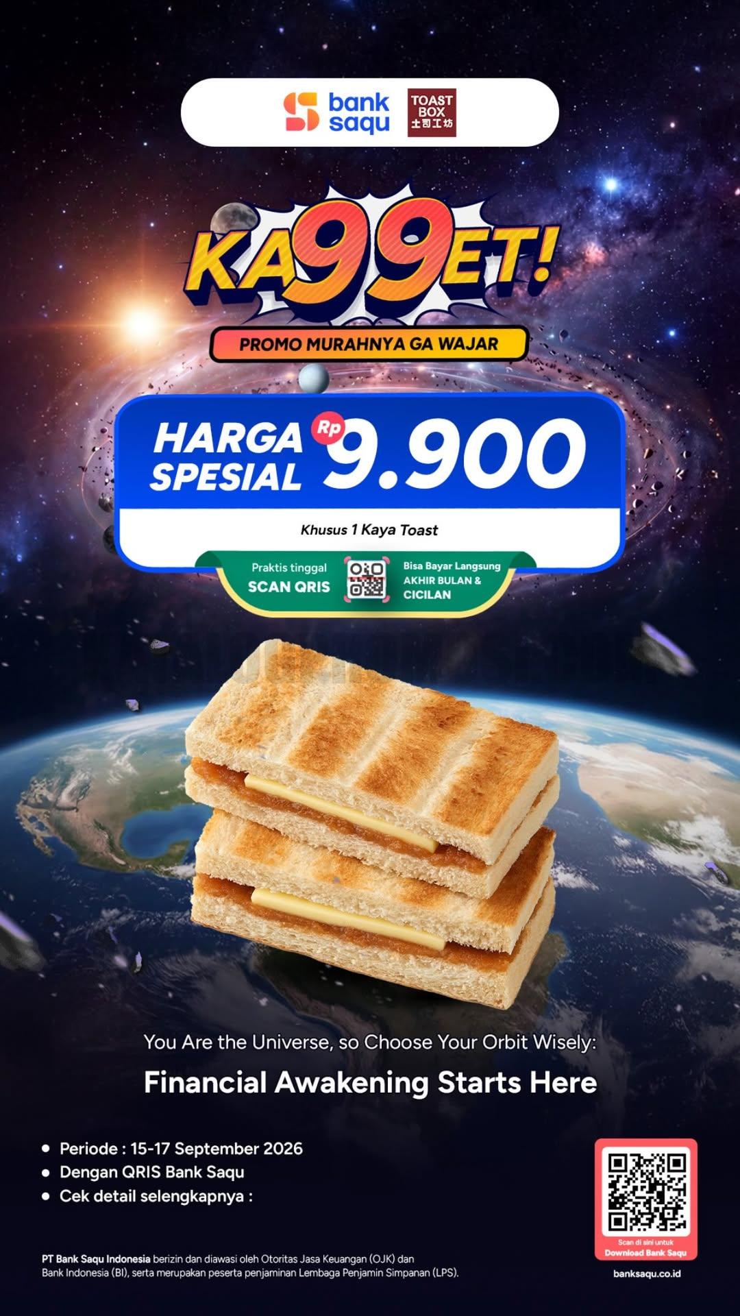Promo Toast Box Bank Saqu Kaya Toast Rp9.900 Promo Toast Box Bank Saqu Kaya Toast Rp9.900 dengan pembayaran QRIS Bank Saqu