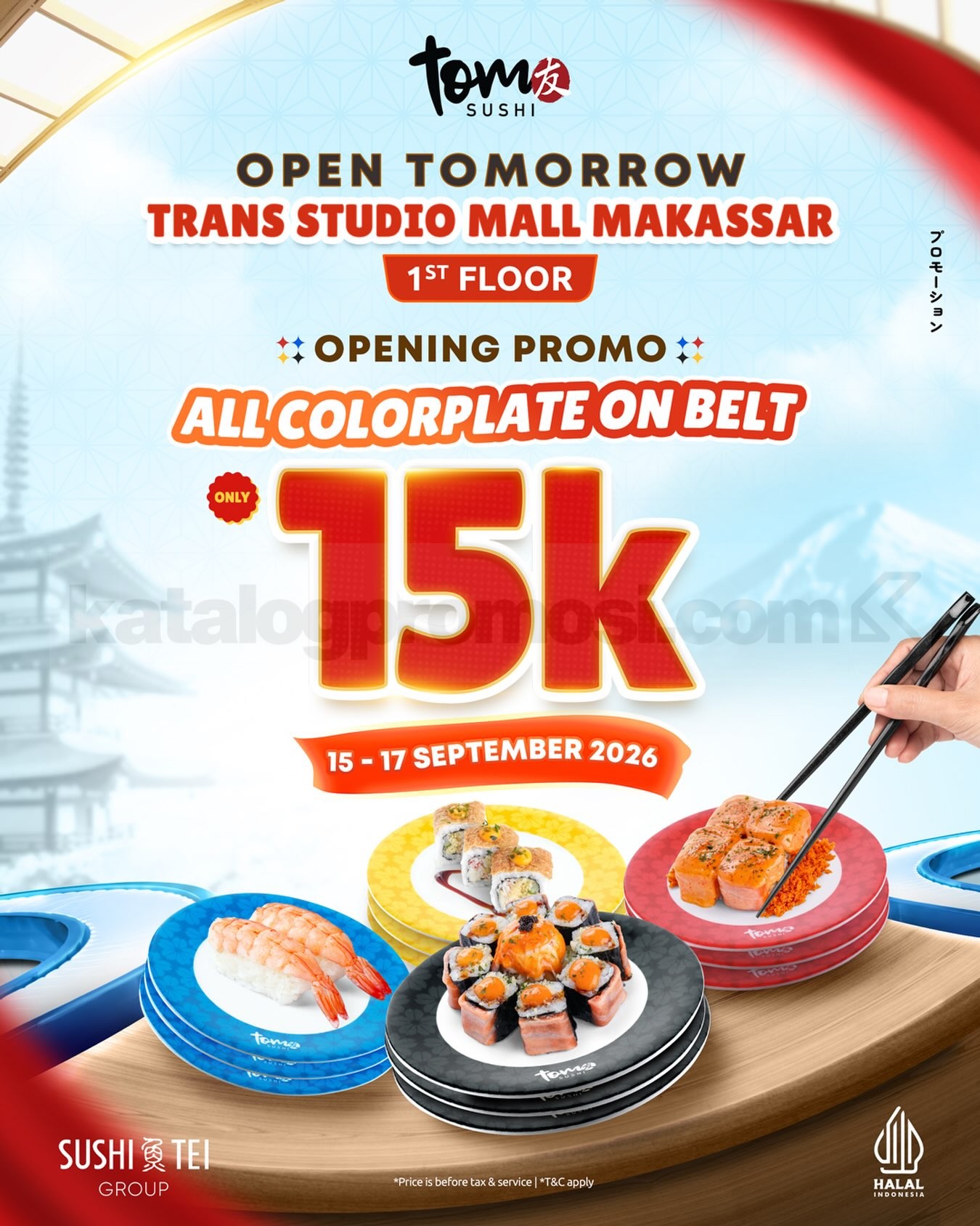 Promo Tom Sushi Opening Semua Colorplate Rp15.000