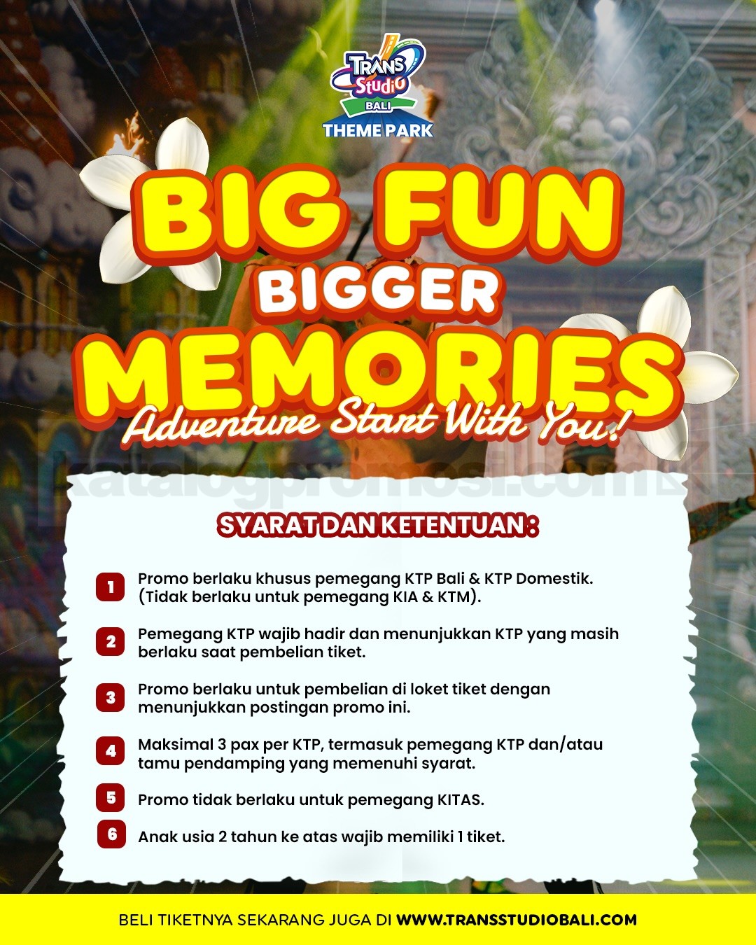 Promo Trans Studio Bali 9.9 TRIO BUDDIES Mulai Rp199.000 Promo Trans Studio Bali 9.9 TRIO BUDDIES Mulai Rp199.000 2