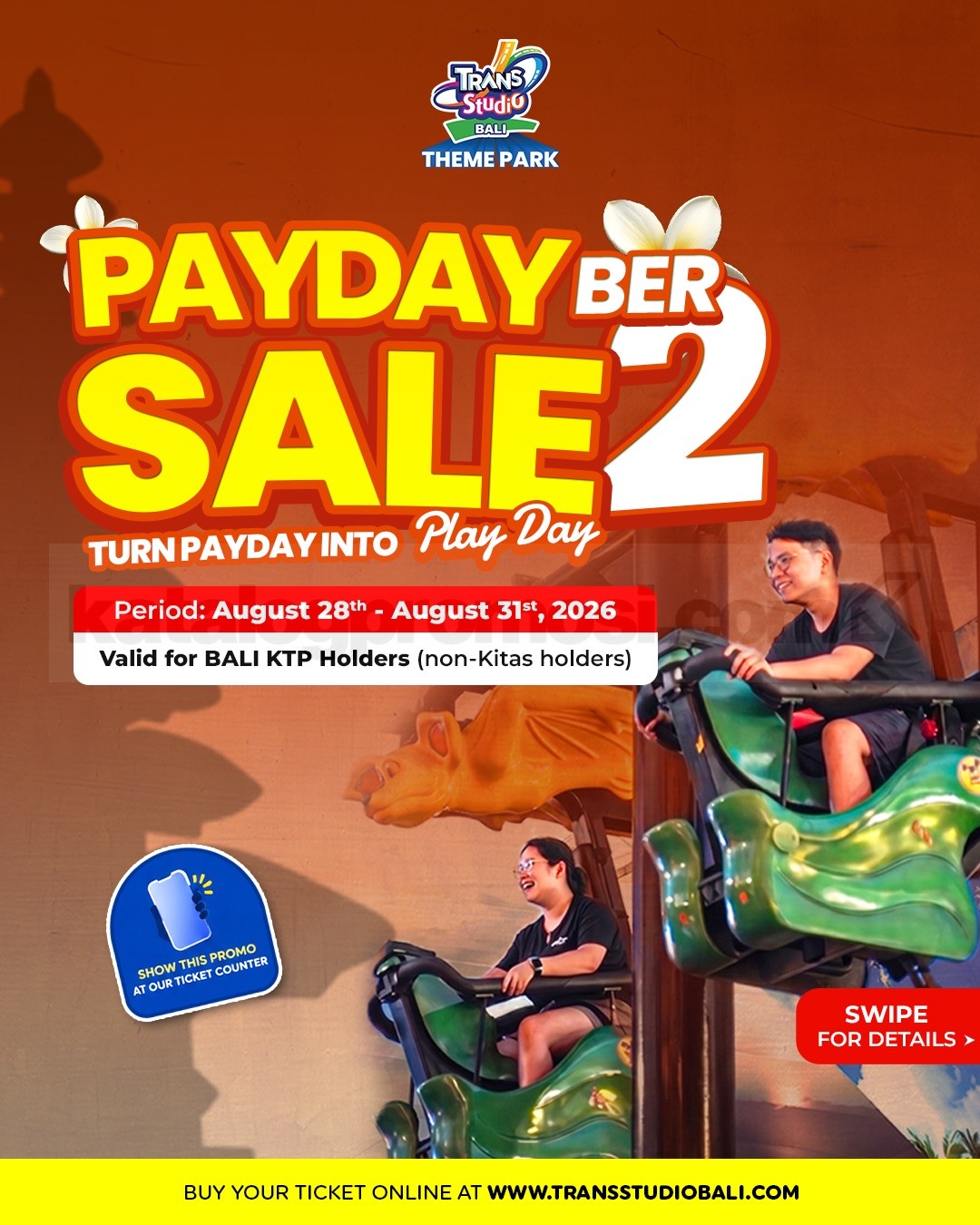 Promo Trans Studio Bali Payday Sale Ber2 Mulai Rp. 196.000