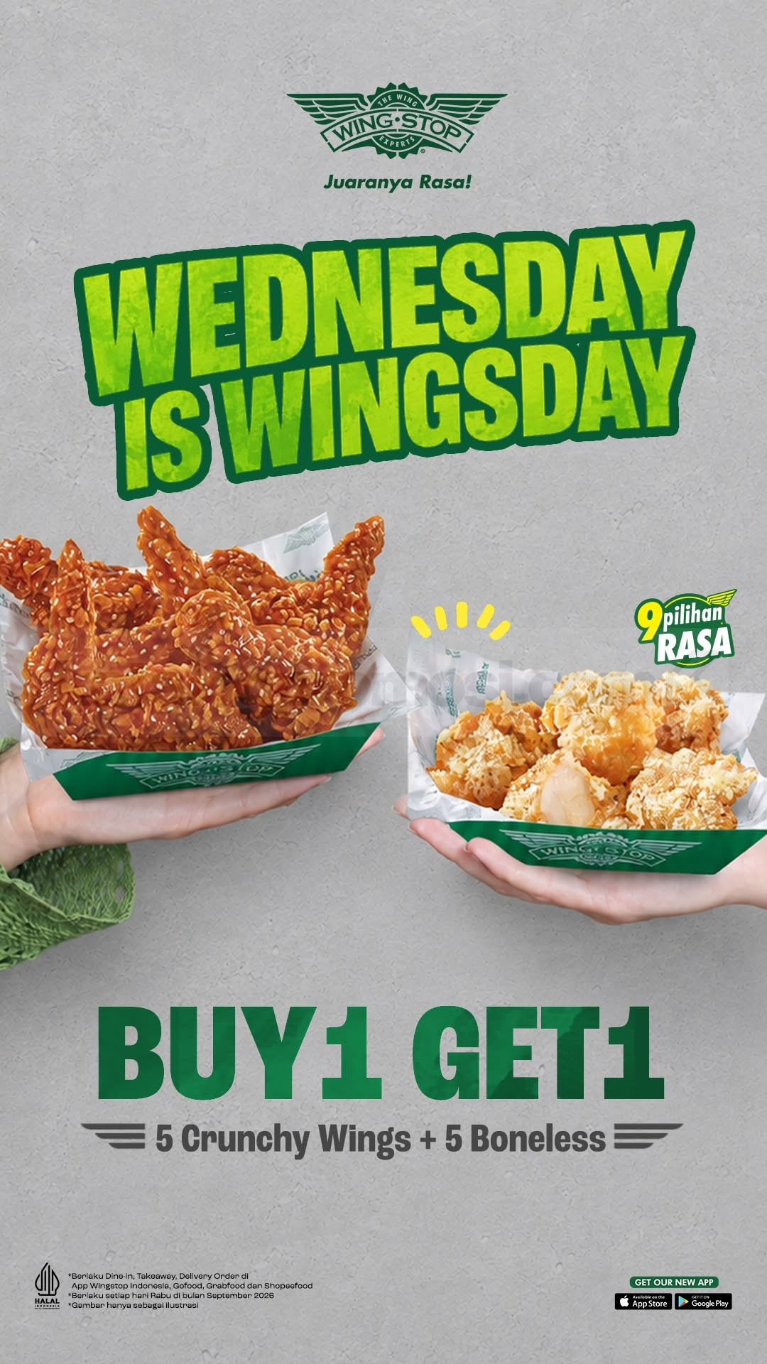 Promo Wingstop Wednesday is Wingsday Beli 5 Gratis 5 Promo Wingstop Wednesday is Wingsday Beli 5 Gratis 5 dengan Crunchy Wings dan Boneless