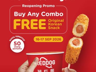 Promo Reddog Summarecon Mall Kelapa Gading Re-Opening Buy 1 Get 1 gratis Korean Snack