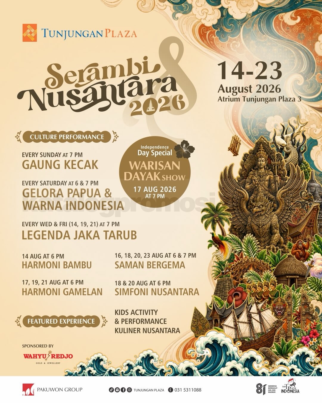Serambi Nusantara 2026 di Tunjungan Plaza, Cek Rangkaian Acaranya