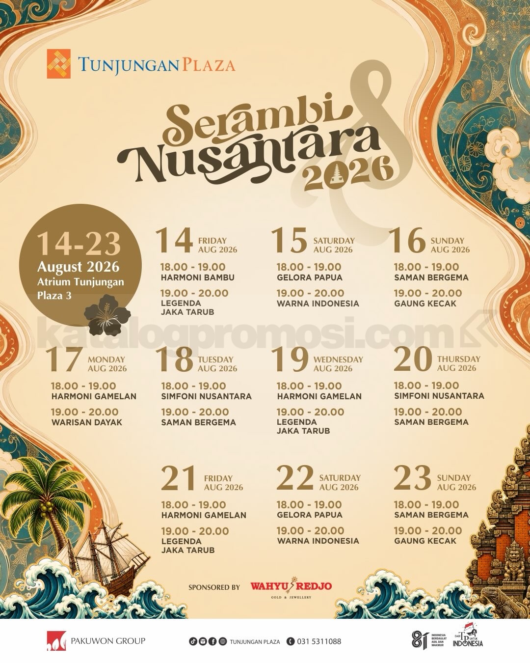 Serambi Nusantara 2026 di Tunjungan Plaza, Cek Rangkaian Acaranya