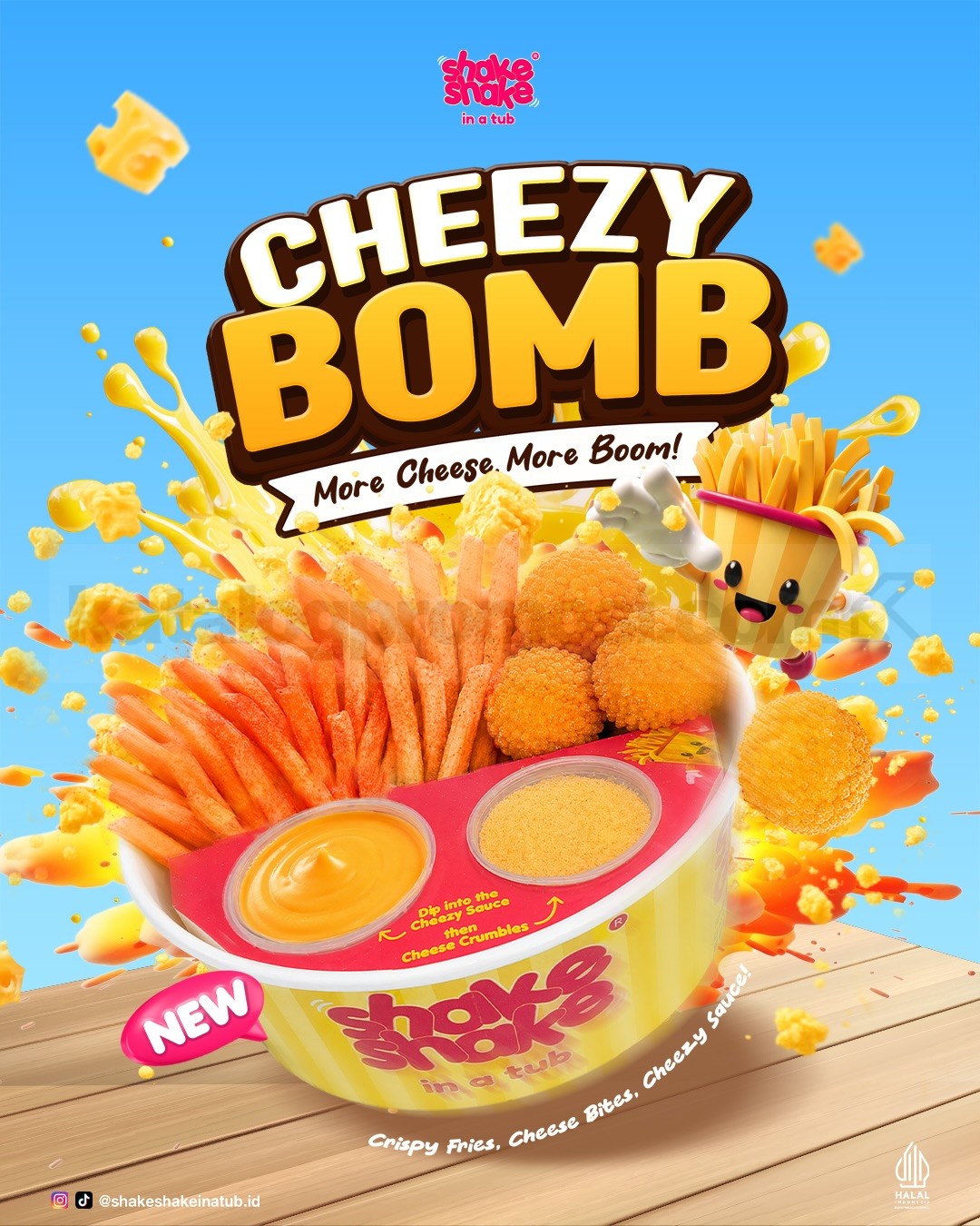 Promo Shake Shake in a Tub New Menu! Cheezy Bomb Fries Promo Shake Shake in a Tub New Menu! Cheezy Bomb Fries dengan melted cheese, cheezy sauce, dan cheese crumbles