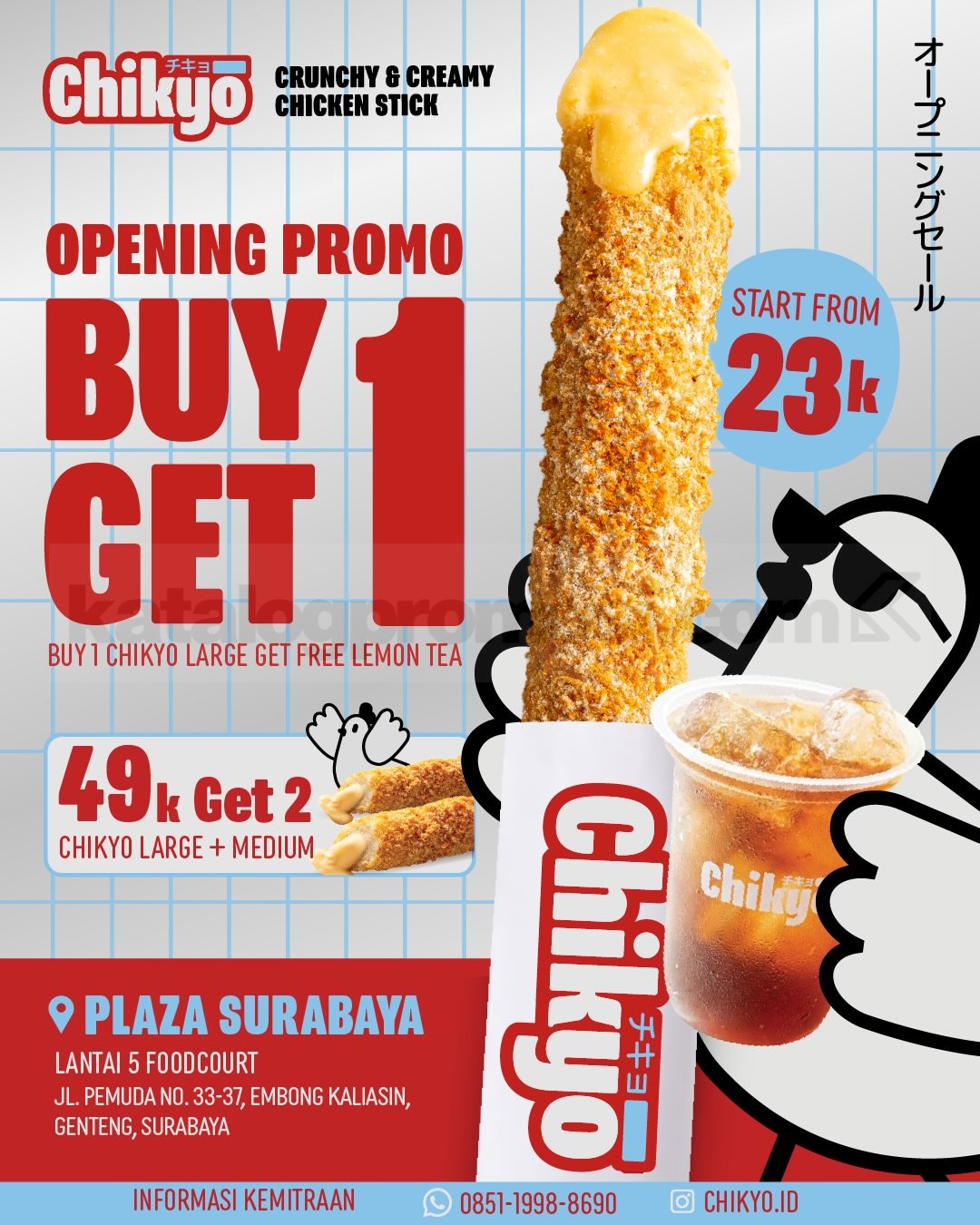Promo Chikyo Opening Foodcourt Plaza Surabaya Buy 1 Get 1 Free Promo Chikyo Opening Foodcourt Plaza Surabaya Buy 1 Get 1 Free di Foodcourt Lantai 5
