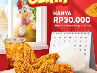 Promo Fritto Chicken Paket Hemat Ayam Crispy Rp30.000 dengan nasi, 4 chicken wings, dan es teh