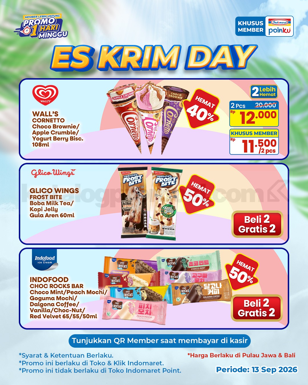 Promo Indomaret Es Krim Day on Sunday Spesial 13 September 2026