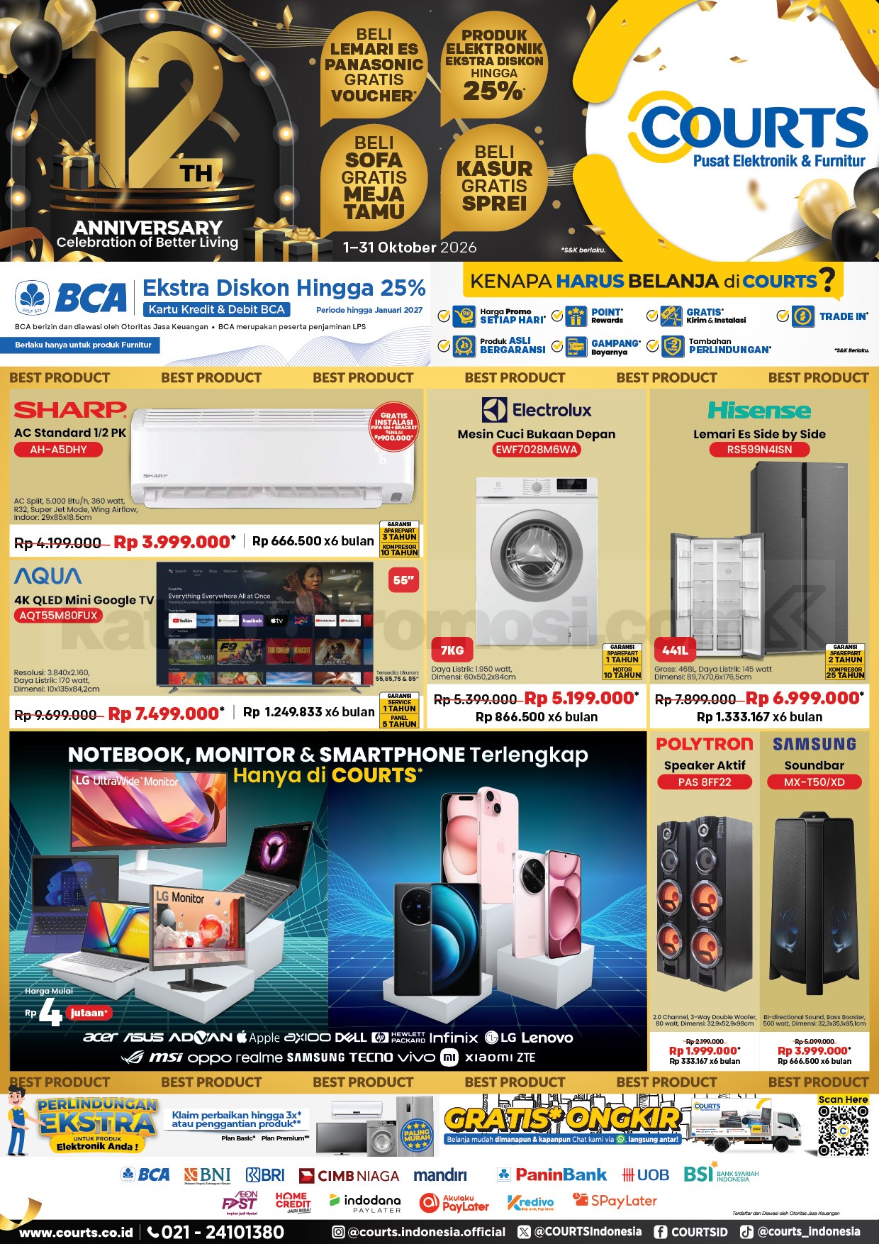 Katalog Promo COURTS 12th Anniversary 01-31 Oktober 2026