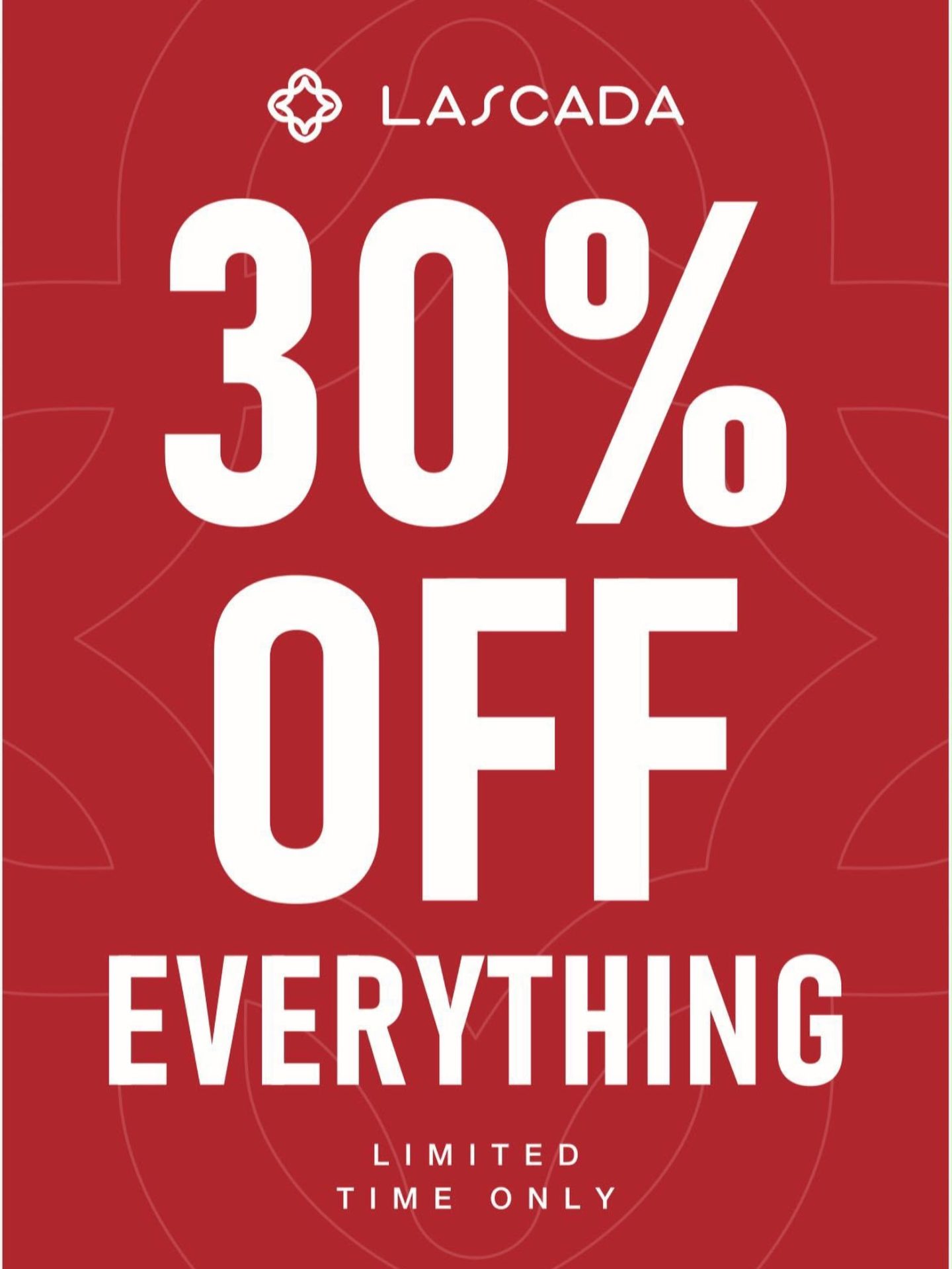 Promo Lascada Diskon 30% Off All Items Promo Lascada Diskon 30% Off All Items untuk koleksi fashion selama periode promo terbatas