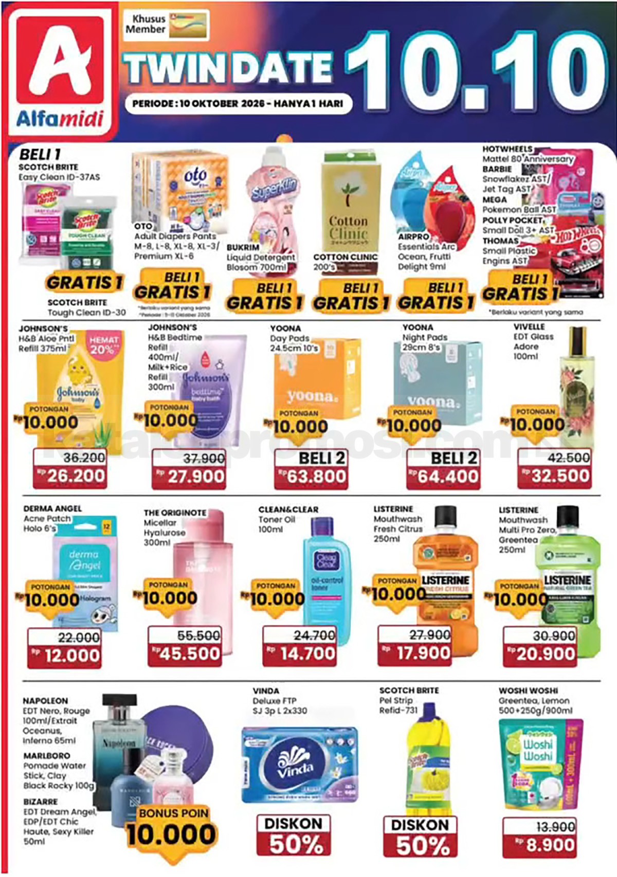 Promo Alfamidi 10.10 Twindate Beli 1 Gratis 1 Promo Alfamidi 10.10 Twindate Beli 1 Gratis 1 tanggal 10 Oktober 2026