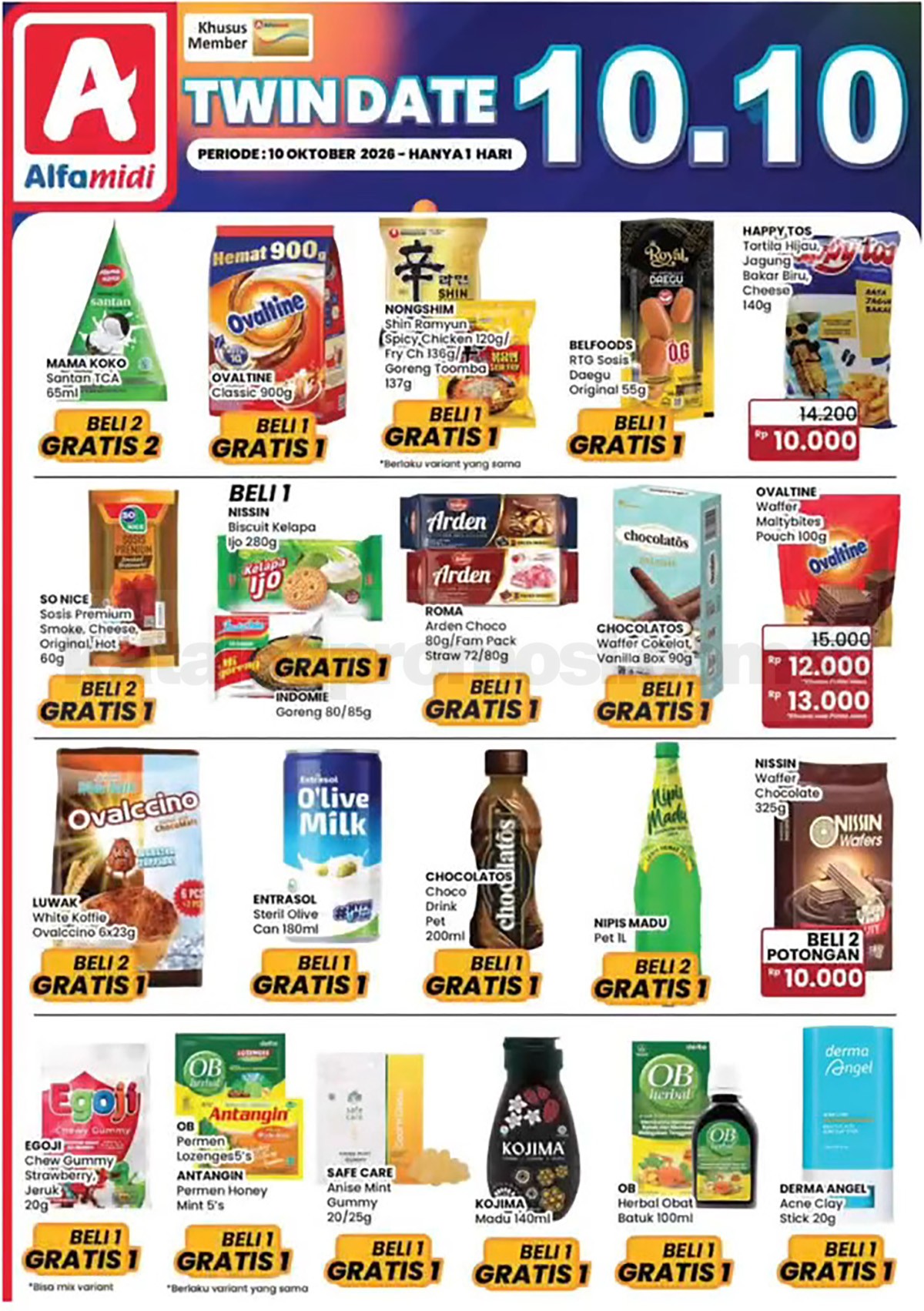 Promo Alfamidi 10.10 Twindate Beli 1 Gratis 1 Promo Alfamidi 10.10 Twindate Beli 1 Gratis 1 1