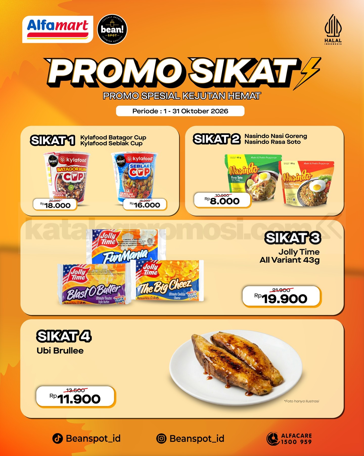 Promo Bean Spot Alfamart SIKAT Menu Mulai Rp8.000 Promo Bean Spot Alfamart SIKAT menu mulai Rp8.000 dengan pilihan makanan dan camilan