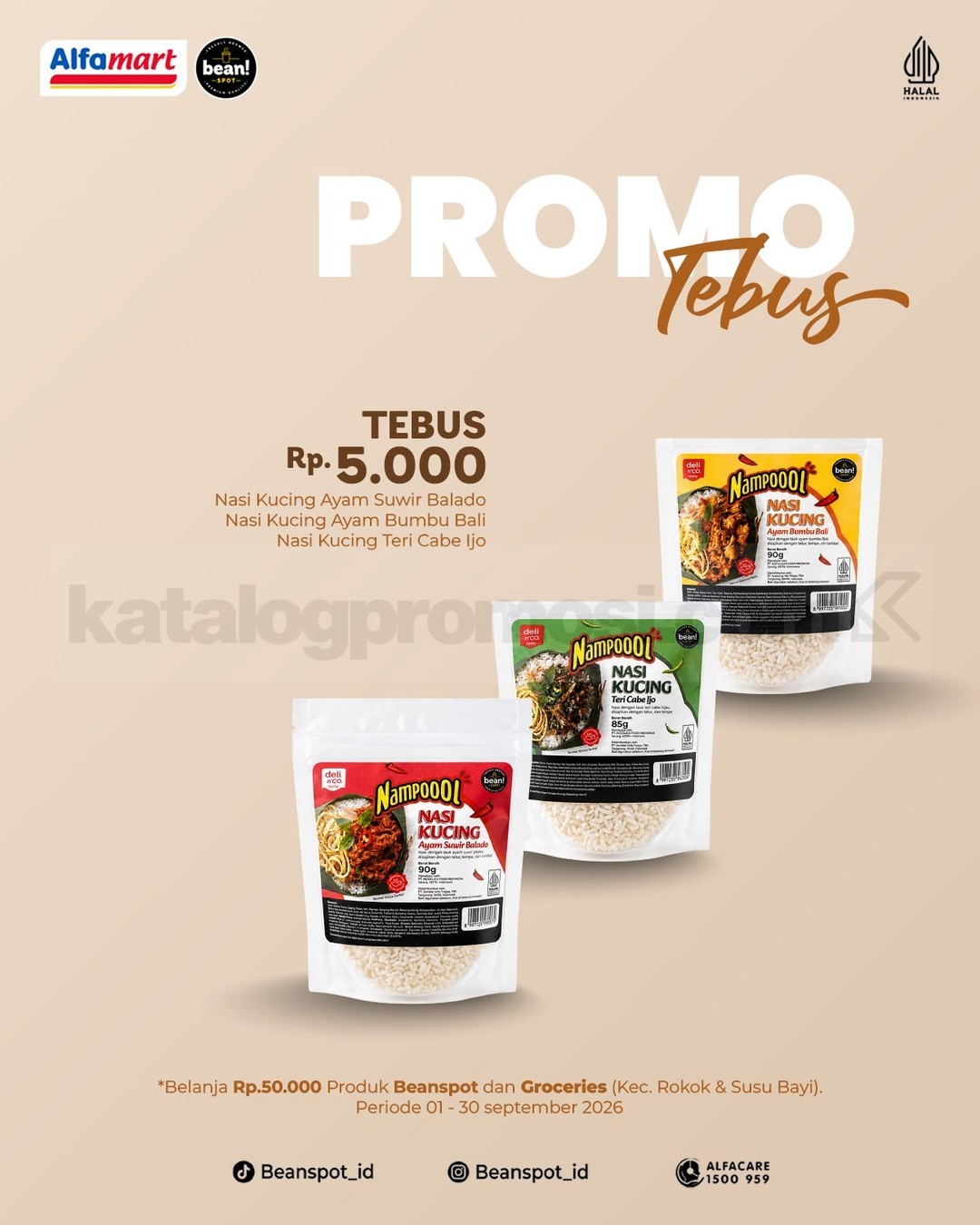 Promo Bean Spot Alfamart Tebus Nasi Kucing Rp5.000