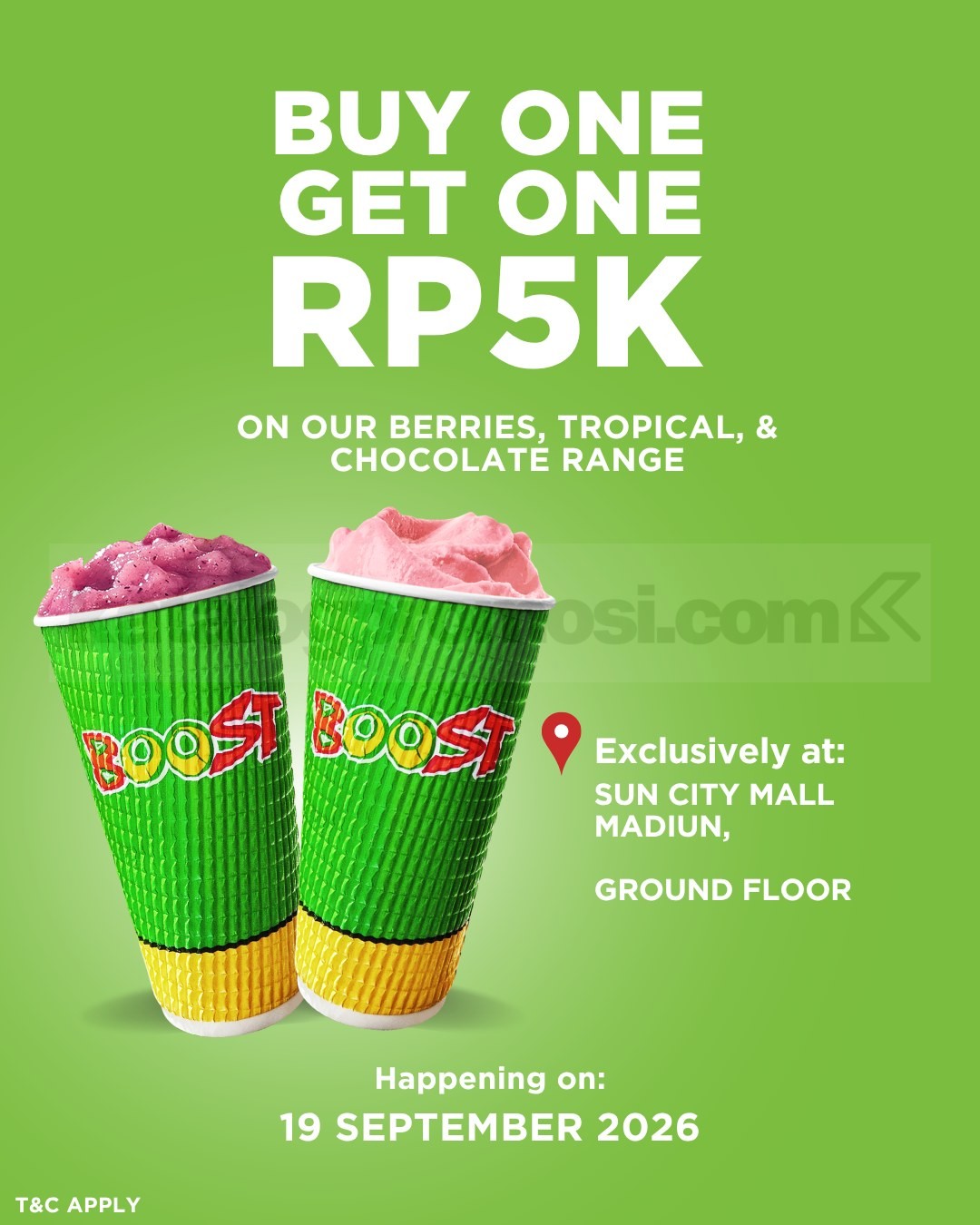 Promo Boost Juice Opening Madiun Beli 1 Gratis 1