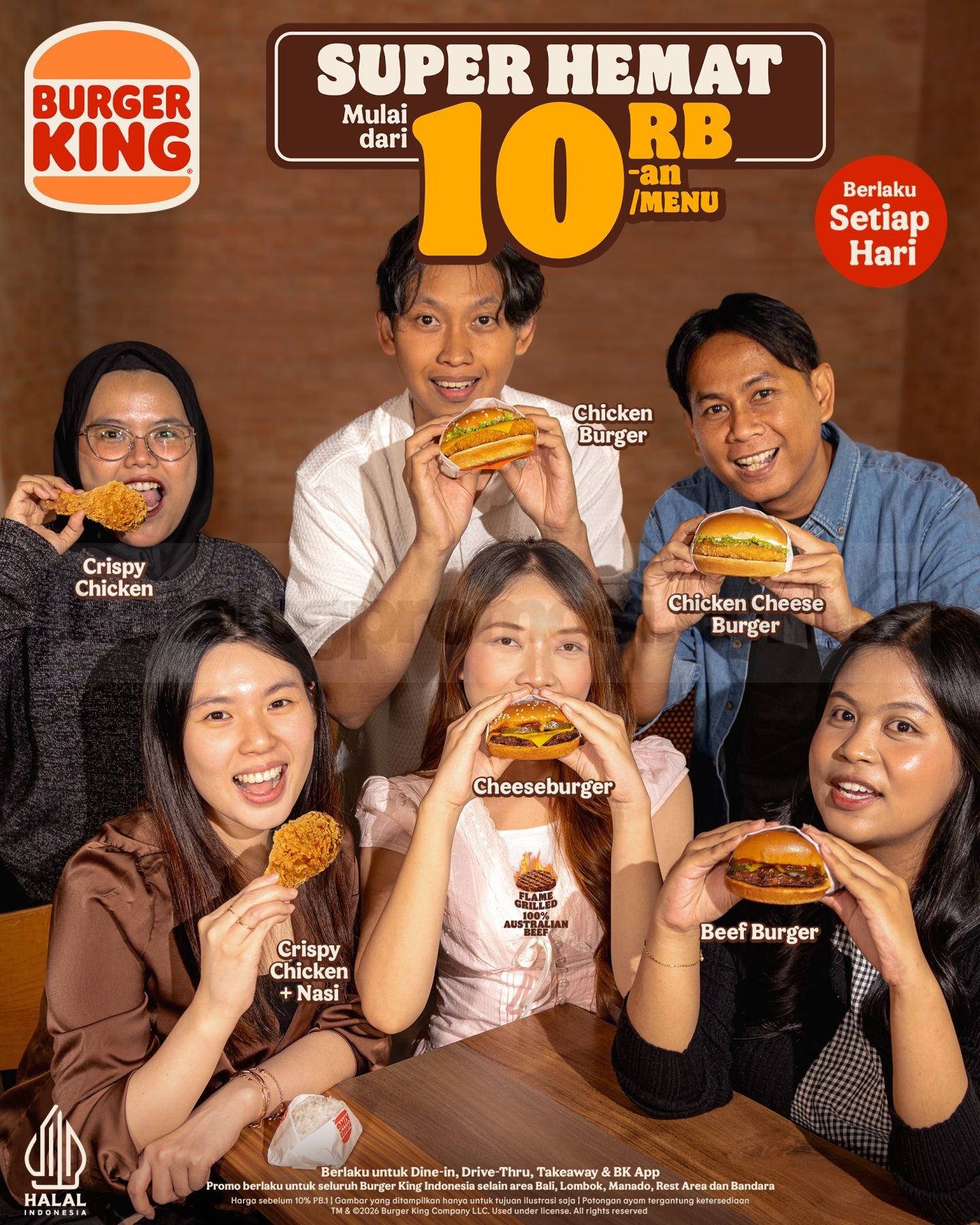 Promo Burger King Super Hemat Mulai Rp10.999 Promo Burger King Super Hemat mulai Rp10.999 dengan pilihan chicken, burger, dan nasi di lokasi tertentu