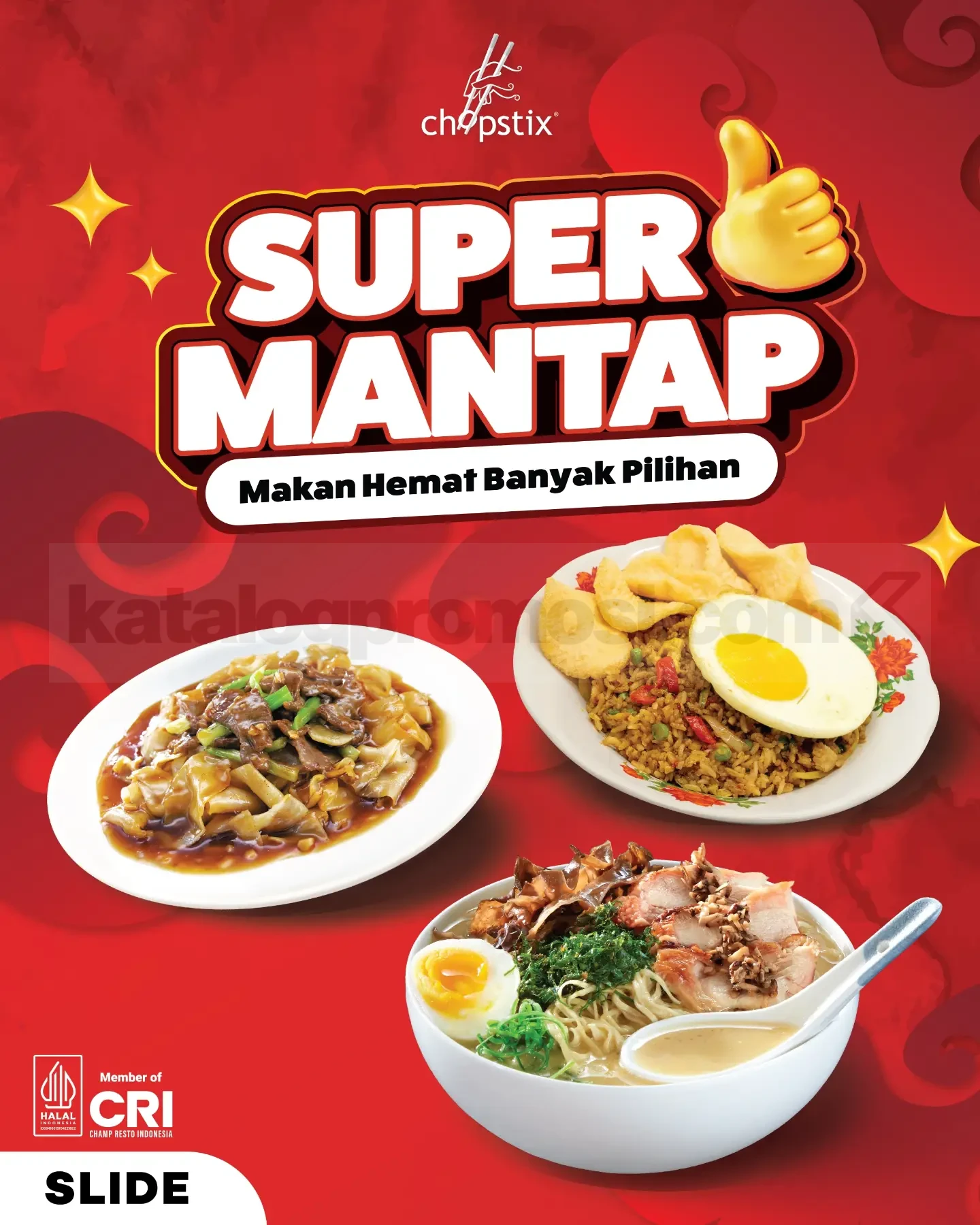 Promo Chopstix Paket Super Mantap Mulai Rp54.800 Promo Chopstix Paket Super Mantap mulai Rp54.800 dengan pilihan menu dan minuman untuk dine in