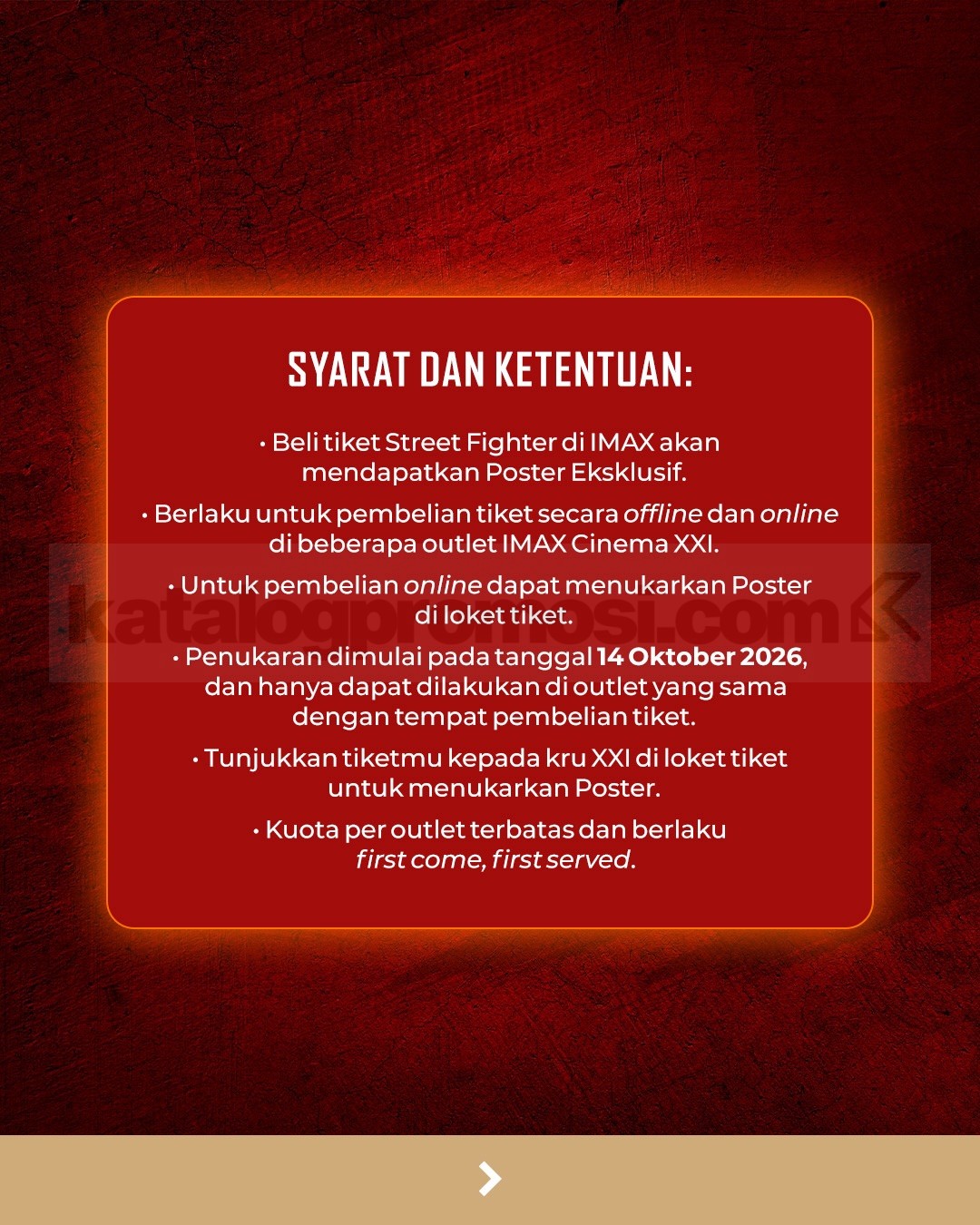 Promo Cinema XXI Beli Tiket Street Fighter IMAX Gratis Poster Eksklusif Promo Cinema XXI Beli Tiket Street Fighter IMAX Gratis Poster Eksklusif 1