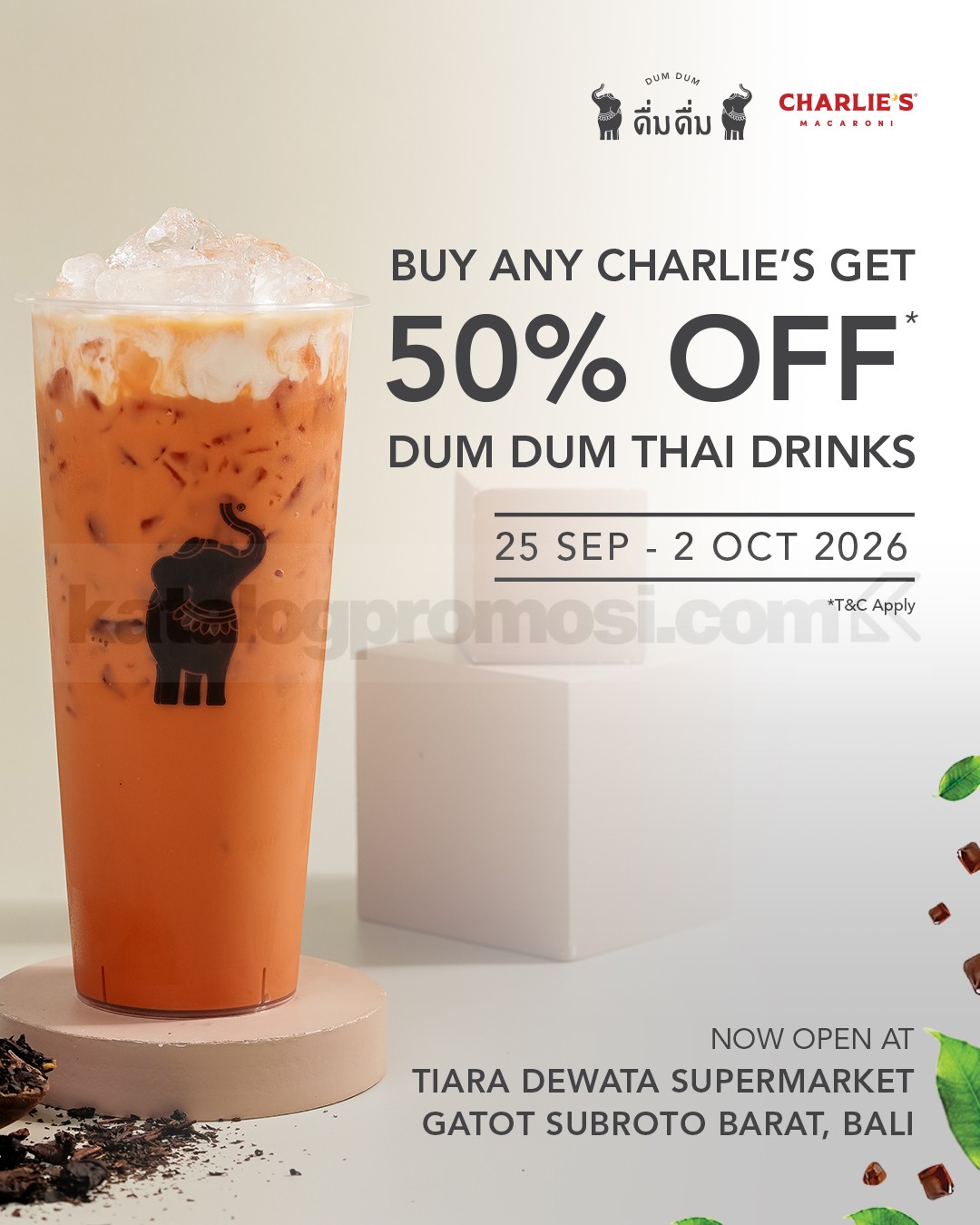 Promo Dum Dum Express x Charlie's Macaroni Diskon 50%