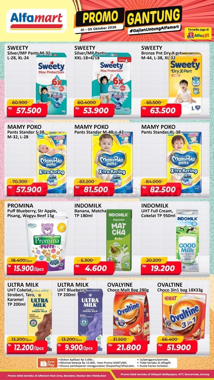 Promotion Disclaimer Promo GANTUNG ALFAMART / GAJIAN UNTUNG 01-05 Oktober 2026 – SoPasti.Com