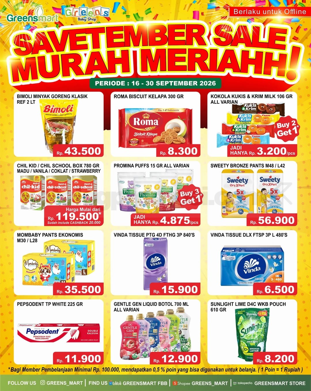 Promo GREENSMART WEEKLY JSM 16-30 September 2026 Promo GREENSMART WEEKLY JSM 16-30 September 2026