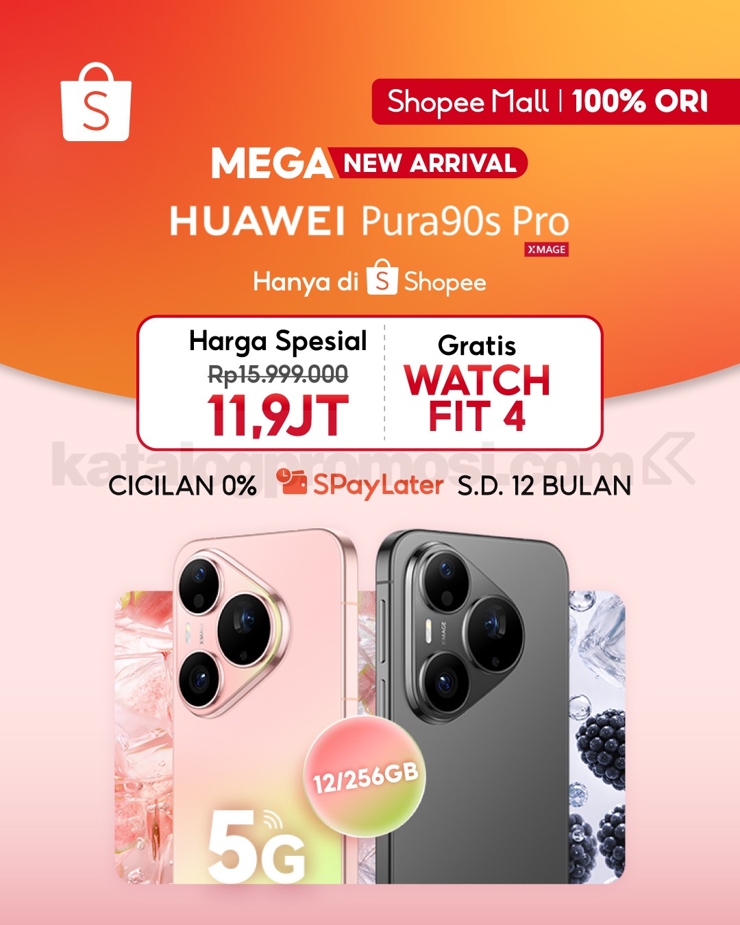 Promo HUAWEI Pura 90s Pro Harga Spesial Rp11,9 Juta Promo HUAWEI Pura 90s Pro harga spesial Rp11,9 juta dengan hadiah hingga Rp8,4 juta di Shopee
