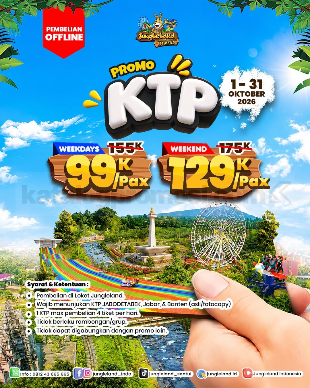 Promo Jungleland KTP Tiket Mulai Rp99.000 Promo Jungleland KTP Tiket Mulai Rp99.000 untuk KTP Jabodetabek, Jabar, dan Banten