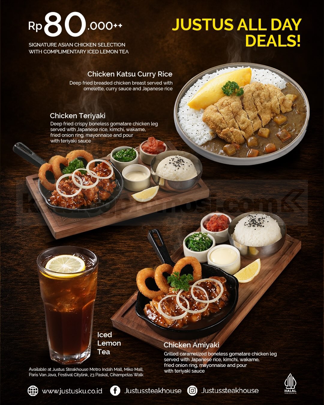 Promo Justus Steakhouse Asian Chicken Selection Rp80.000++ Promo Justus Steakhouse Asian Chicken Selection Rp80.000++ 1