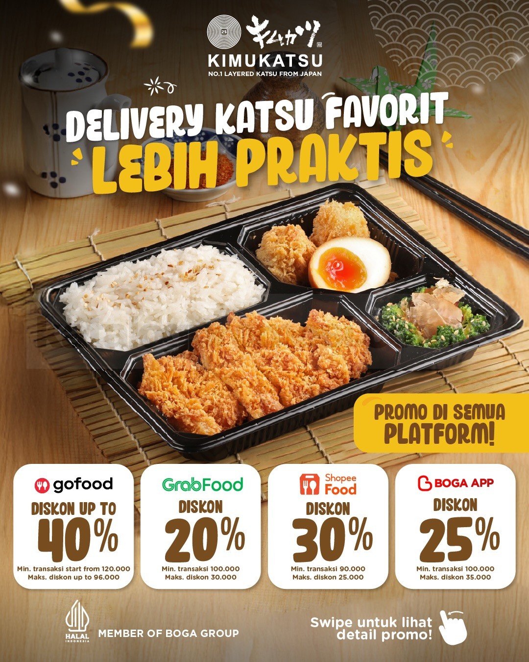 Promo Kimukatsu Delivery Diskon Hingga 40% Promo Kimukatsu Delivery Diskon Hingga 40% di GoFood, ShopeeFood, BOGA App, dan GrabFood