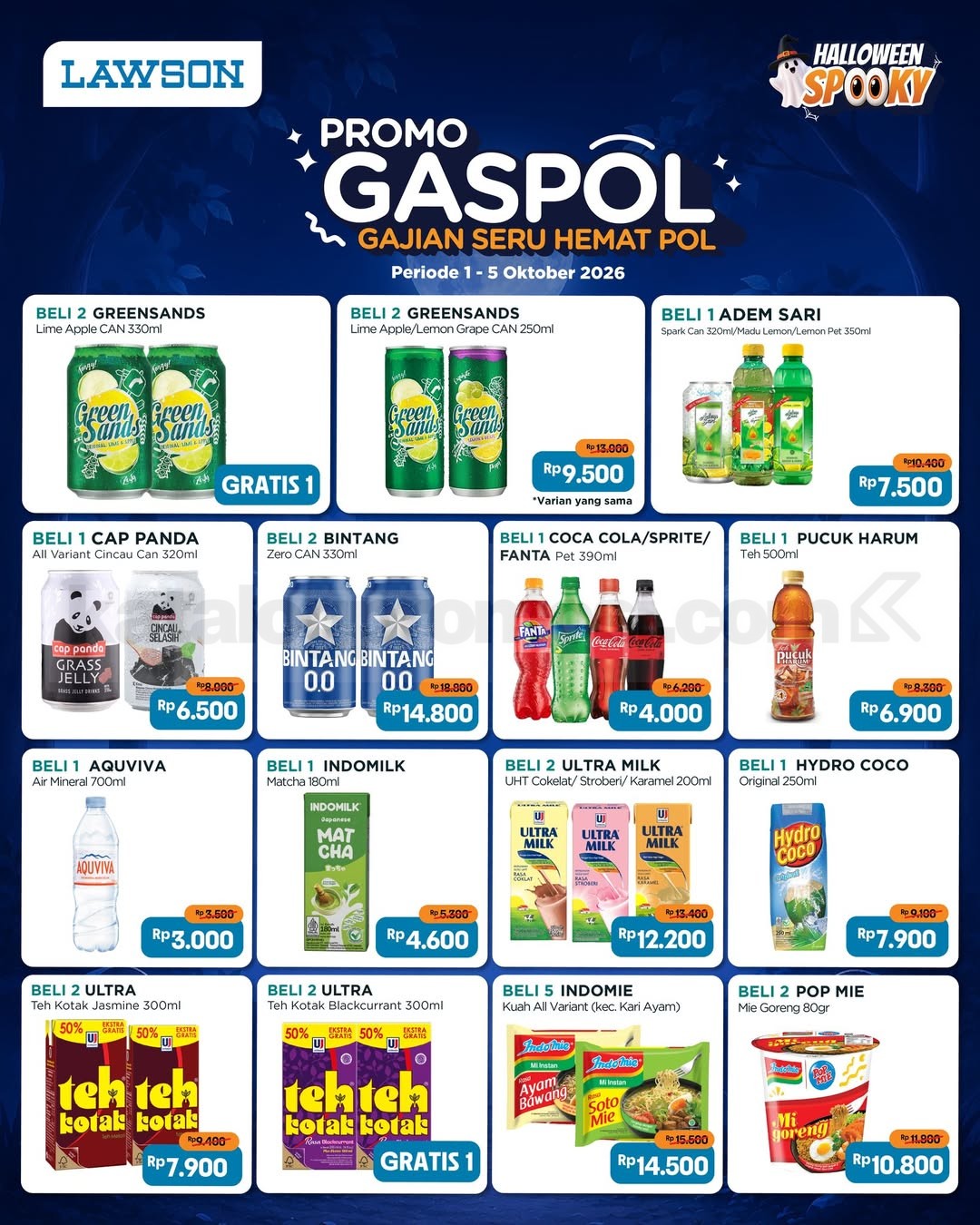 Promo Lawson GASPOL Gajian Seru Hemat Pol 1–5 Oktober 2026 Promo Lawson GASPOL Gajian Seru Hemat Pol! mulai Rp3.000 dengan berbagai produk dan penawaran gratis.