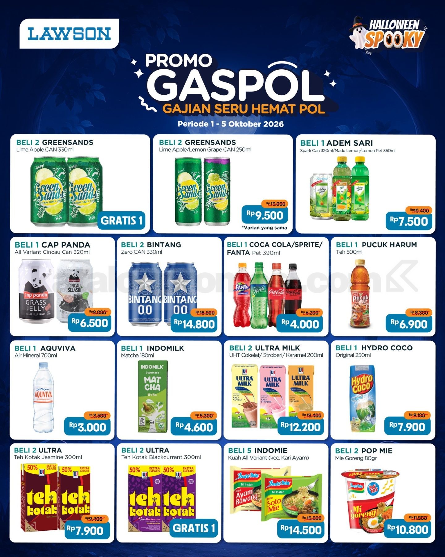 Promo Lawson OTW On The Weekend GASPOL 01-05 Oktober 2026 Promo Lawson OTW On The Weekend GASPOL periode 1–5 Oktober 2026 dengan Beli 2 Gratis 1 dan harga spesial.