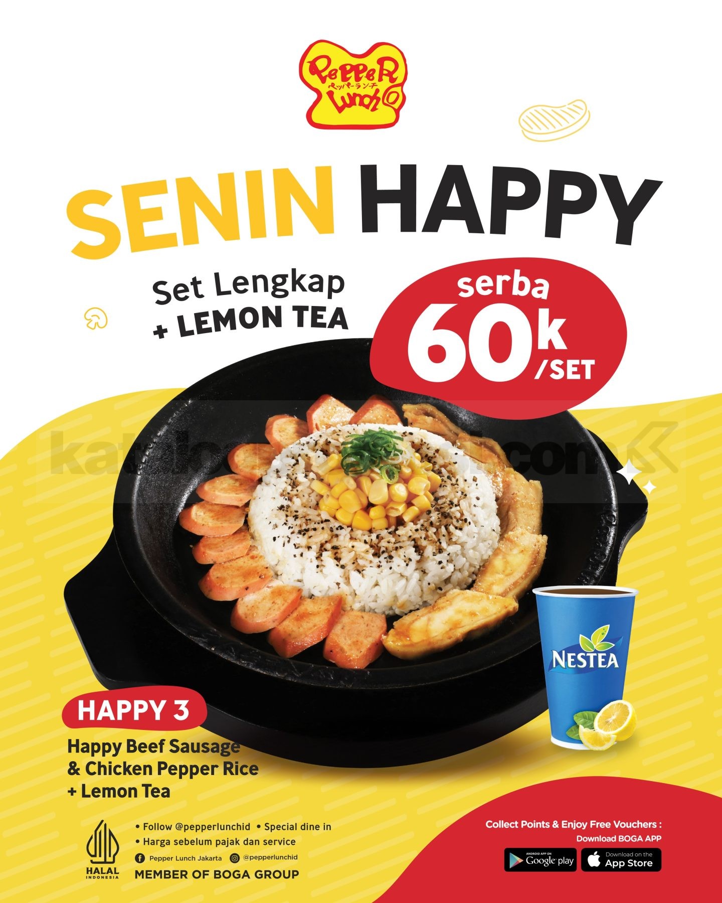 Promo Pepper Lunch Senin Happy Set Menu Rp60.000