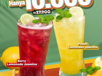 Promo Platinum Resto & Cafe Special Deal 10.10 minuman Rp10.000 untuk Berry Lemonade Jasmine dan Peach Lemonade Jasmine.