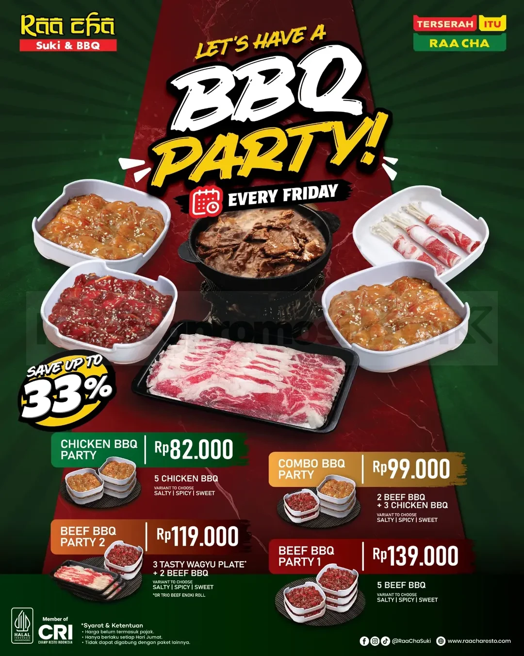 Promo Raa Cha BBQ Party Hemat Hingga 33%