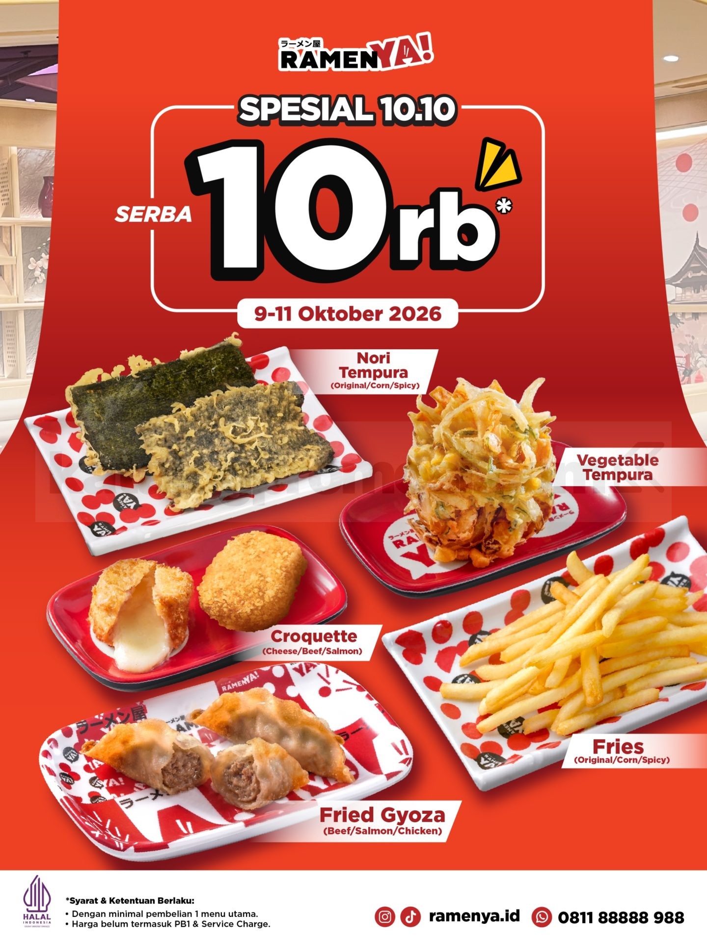 Promo RamenYA Spesial 10.10 Side Dish Rp10.000