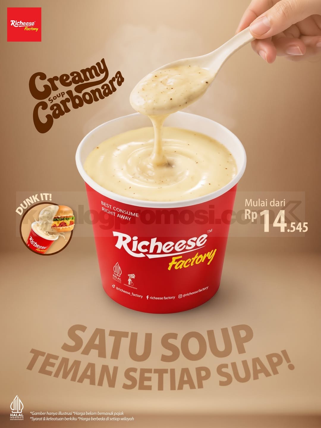Promo Richeese Factory NEW! Creamy Carbonara Soup Mulai Rp14.545 Promo Richeese Factory NEW! Creamy Carbonara Soup mulai Rp14.545