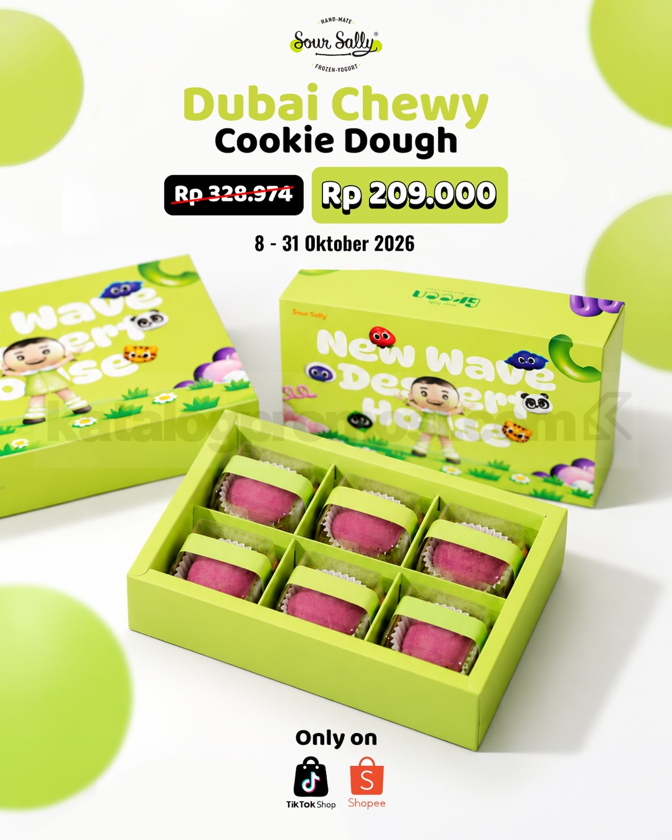 Promo Sour Sally Dubai Chewy Cookie Dough Isi 6 Rp209.000 Promo Sour Sally Dubai Chewy Cookie Dough isi 6 seharga Rp209.000 dari harga normal Rp328.947.